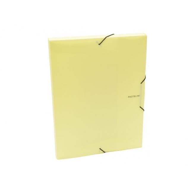 Karton P+P Plastový box s gumičkou Pastelini žltý